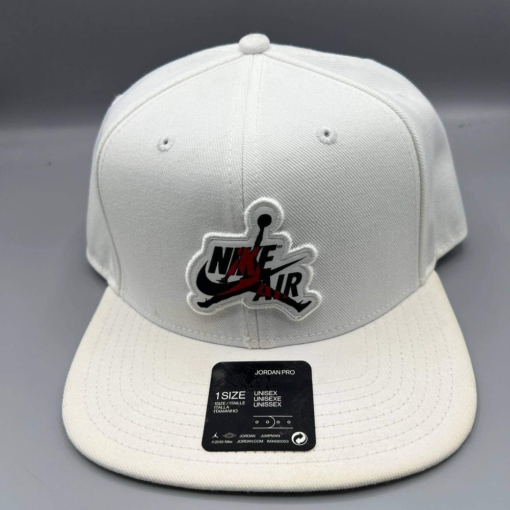 Air Jordan Pro Hat Men White Embroidered Logo Jumpman Nike Snap Back Cap